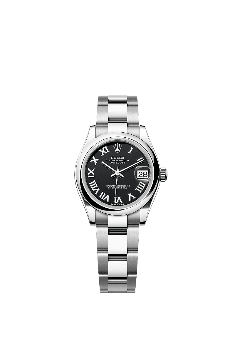 Rolex Datejust 31 Stainless Steel / Oyster / Black - Roman — Ref. 278240