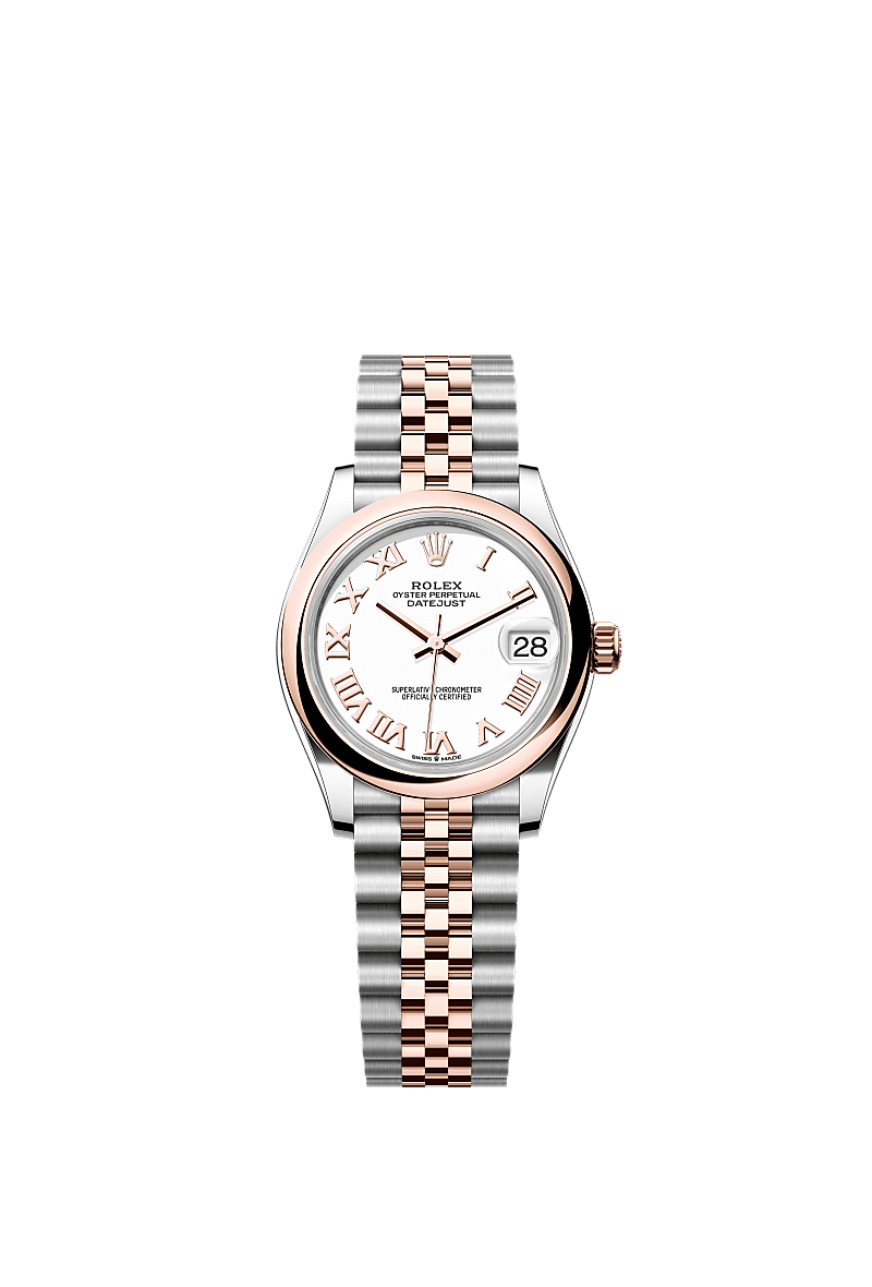 Rolex Datejust 31 Stainless Steel/ Rose Gold / Domed / White - Roman / Jubilee — Ref. 278241