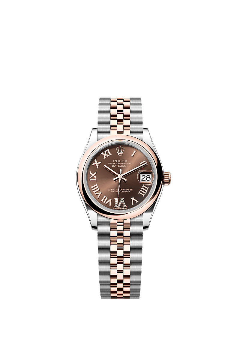 Rolex Datejust 31 Stainless Steel/ Rose Gold / Domed / Chocolate - Roman / Jubilee — Ref. 278241