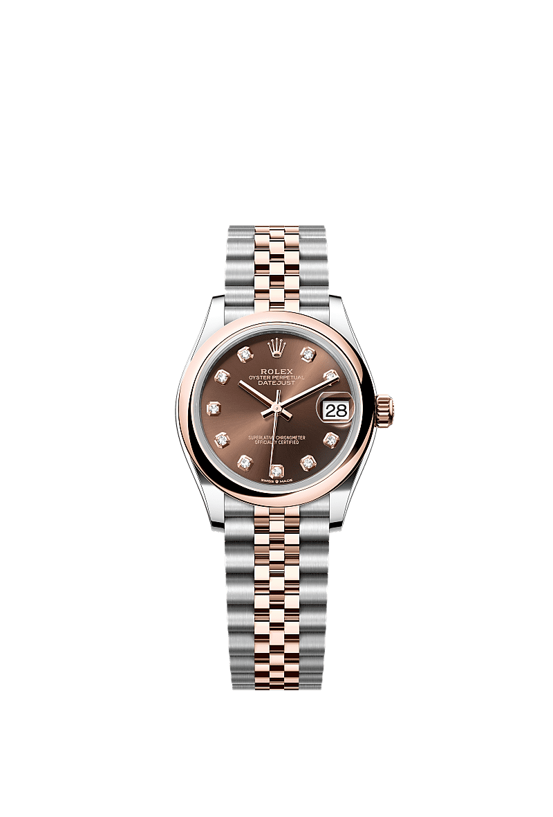Rolex Datejust 31 Stainless Steel/ Rose Gold / Domed / Chocolate - Diamond / Jubilee — Ref. 278241