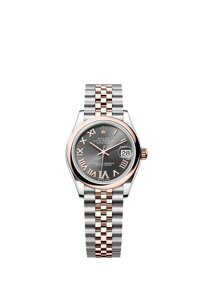 Rolex Datejust 31 Stainless Steel/ Rose Gold / Domed / Grey - Roman / Jubilee — Ref. 278241