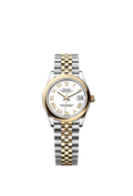 Rolex Datejust 31 Stainless Steel / Yellow Gold / Domed / White - Roman / Jubilee — Ref. 278243