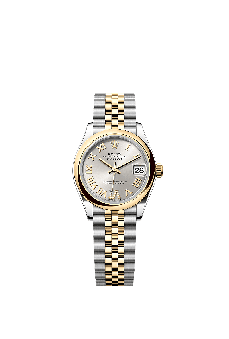 Rolex Datejust 31 Stainless Steel/ Yellow Gold / Domed / Silver - Roman / Jubilee — Ref. 278243