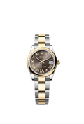Rolex Datejust 31 Stainless Steel / Yellow Gold / Domed / Grey - Roman / Oyster — Ref. 278243