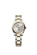 Rolex Datejust 31 Stainless Steel / Yellow Gold / Domed / Silver - Diamond / Oyster — Ref. 278243