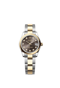 Rolex Datejust 31 Stainless Steel / Yellow Gold / Domed / Grey - Diamond / Oyster — Ref. 278243