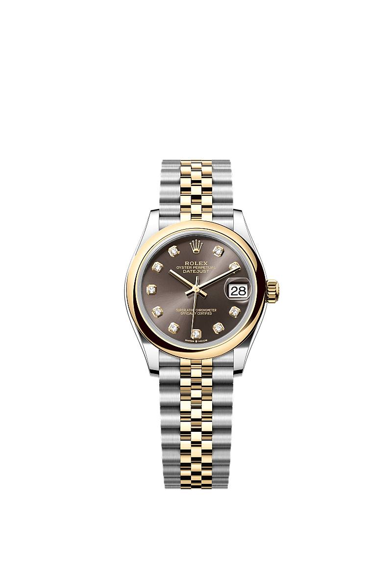 Rolex Datejust 31 Stainless Steel/ Yellow Gold / Domed / Grey - Diamond / Jubilee — Ref. 278243