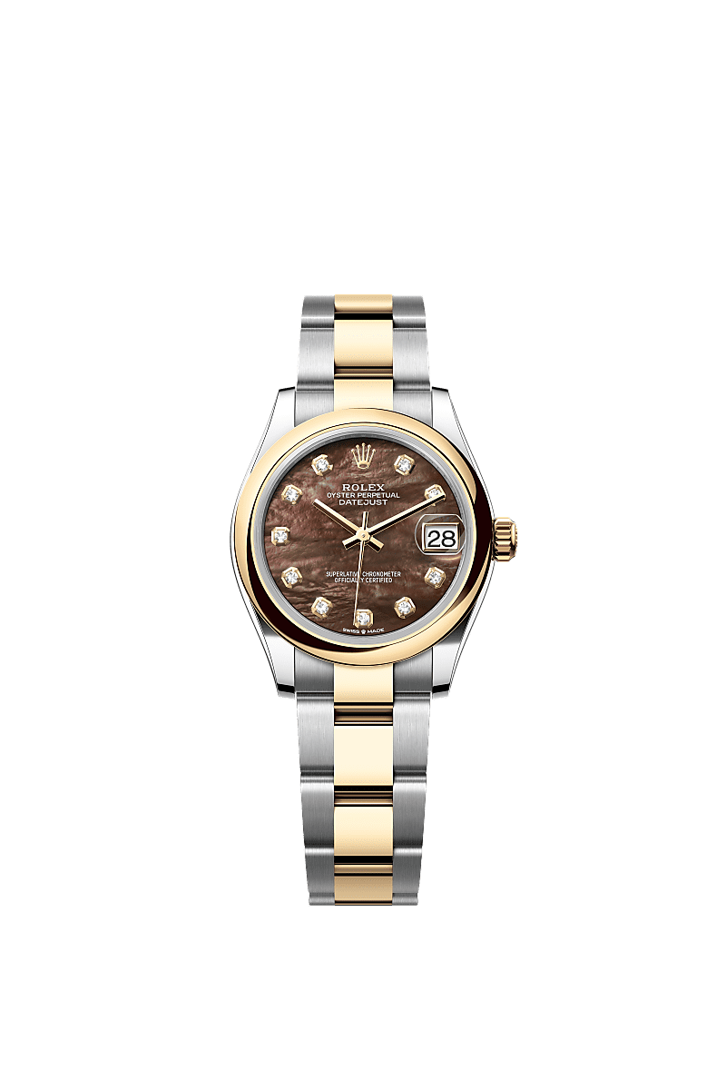 Rolex Datejust 31 Stainless Steel / Yellow Gold / Domed / Black MOP / Oyster — Ref. 278243