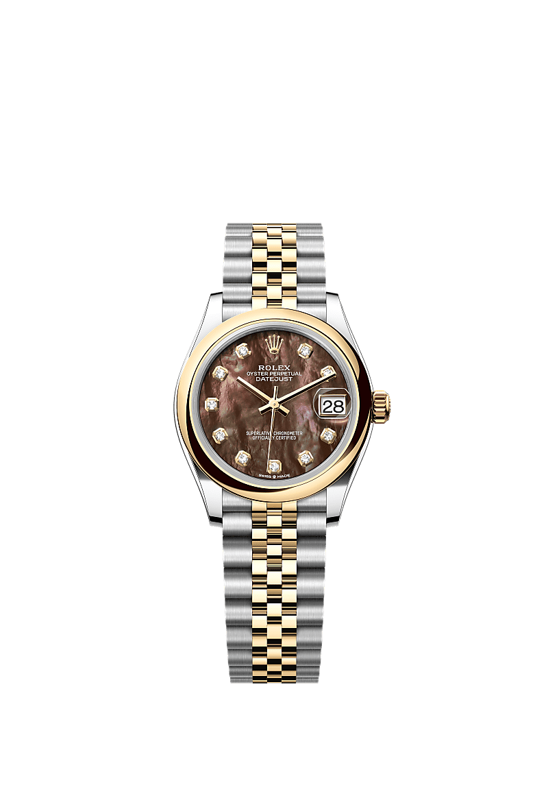 Rolex Datejust 31 Stainless Steel/ Yellow Gold / Domed / Black MOP / Jubilee — Ref. 278243