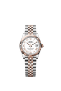 Rolex Datejust 31 Stainless Steel/ Rose Gold / Fluted / White - Roman / Jubilee — Ref. 278271