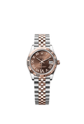 Rolex Datejust 31 Stainless Steel/ Rose Gold / Fluted / Chocolate - Roman / Jubilee — Ref. 278271