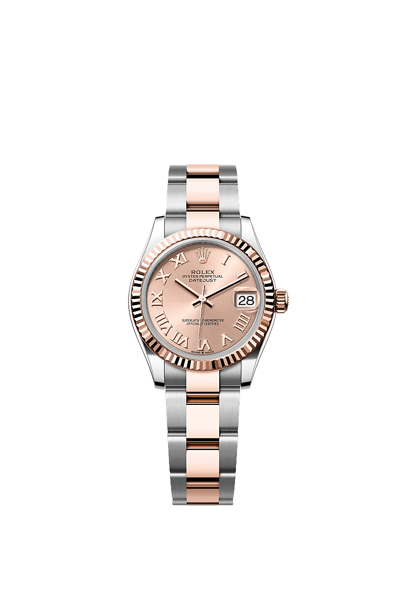 Rolex Datejust 31 Stainless Steel/ Rose Gold / Fluted / Rose - Roman / Oyster — Ref. 278271
