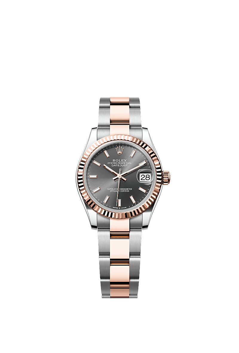 Rolex Datejust 31 Stainless Steel/ Rose Gold / Fluted / Grey / Oyster — Ref. 278271