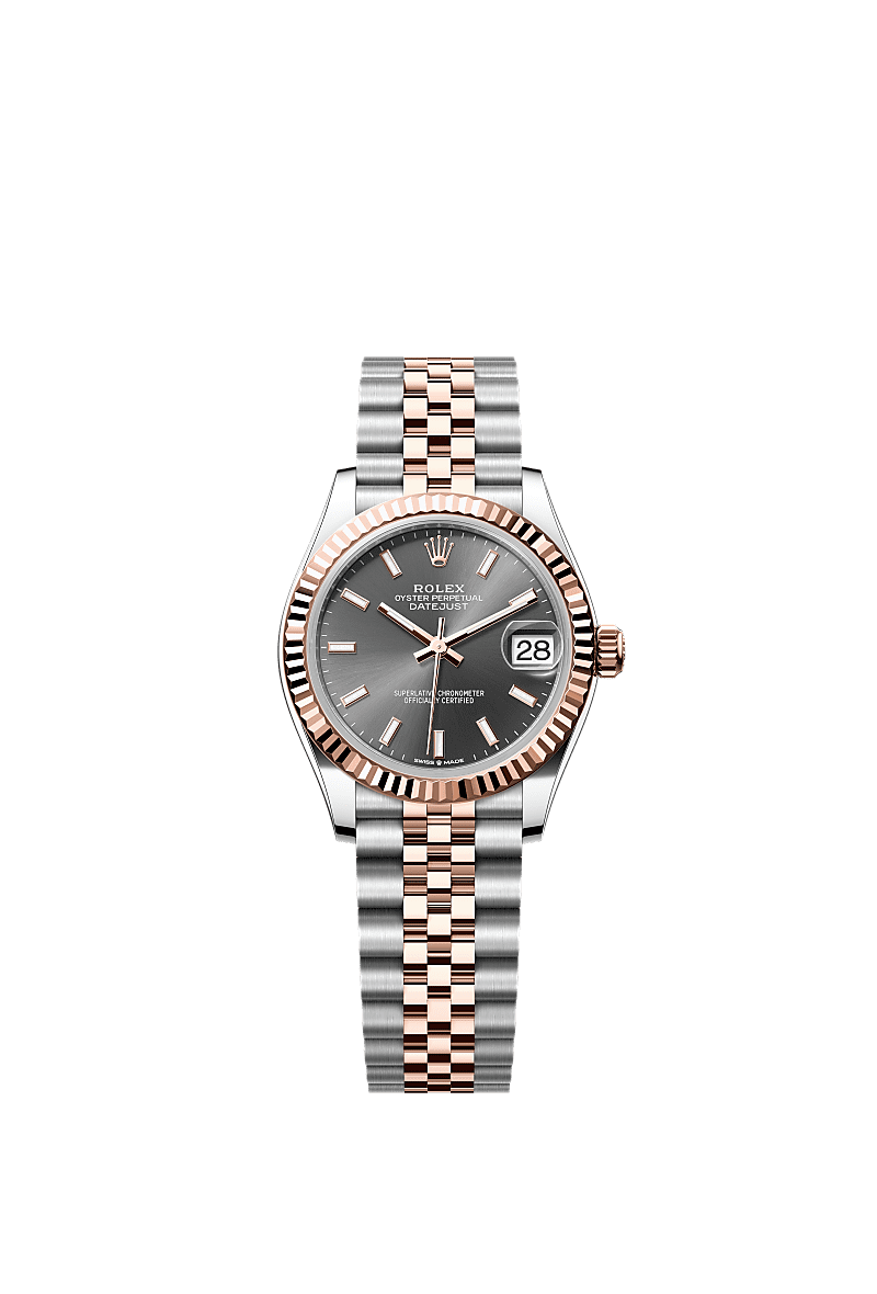Rolex Datejust 31 Stainless Steel/ Rose Gold / Fluted / Grey / Jubilee — Ref. 278271