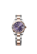 Rolex Datejust 31 Stainless Steel/ Rose Gold / Fluted / Aubergine - Roman / Oyster — Ref. 278271