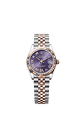 Rolex Datejust 31 Stainless Steel/ Rose Gold / Fluted / Aubergine - Roman / Jubilee — Ref. 278271