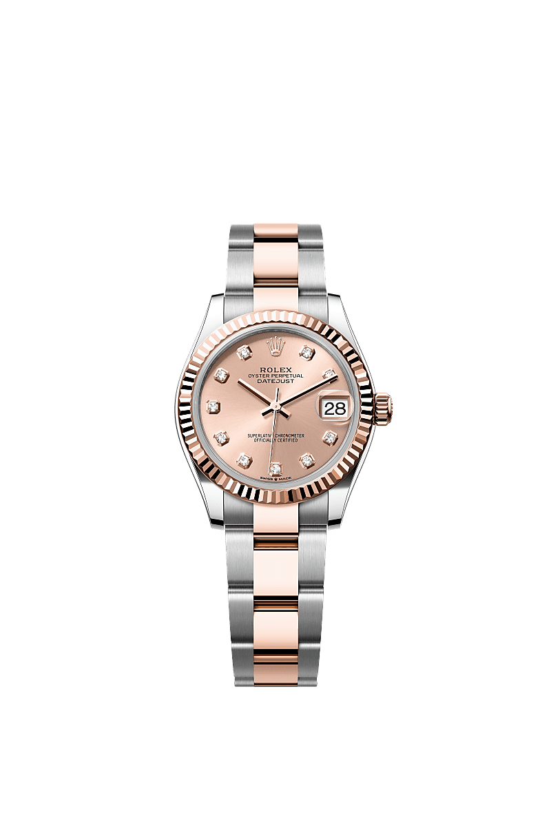 Rolex Datejust 31 Stainless Steel/ Rose Gold / Fluted / Rose - Diamond / Oyster — Ref. 278271
