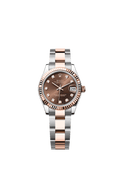 Rolex Datejust 31 Stainless Steel/ Rose Gold / Fluted / Chocolate - Diamond / Oyster — Ref. 278271