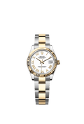 Rolex Datejust 31 Stainless Steel / Yellow Gold / Fluted / White - Roman / Oyster — Ref. 278273