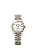 Rolex Datejust 31 Stainless Steel / Yellow Gold / Fluted / White - Roman / Jubilee — Ref. 278273