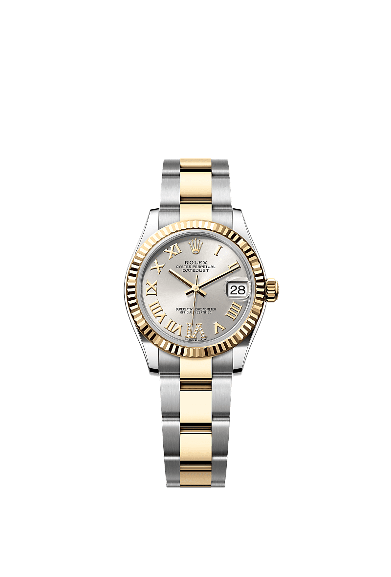 Rolex Datejust 31 Stainless Steel / Yellow Gold / Fluted / Silver - Roman / Oyster — Ref. 278273