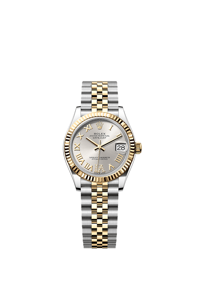 Rolex Datejust 31 Stainless Steel / Yellow Gold / Fluted / Silver - Roman / Jubilee — Ref. 278273