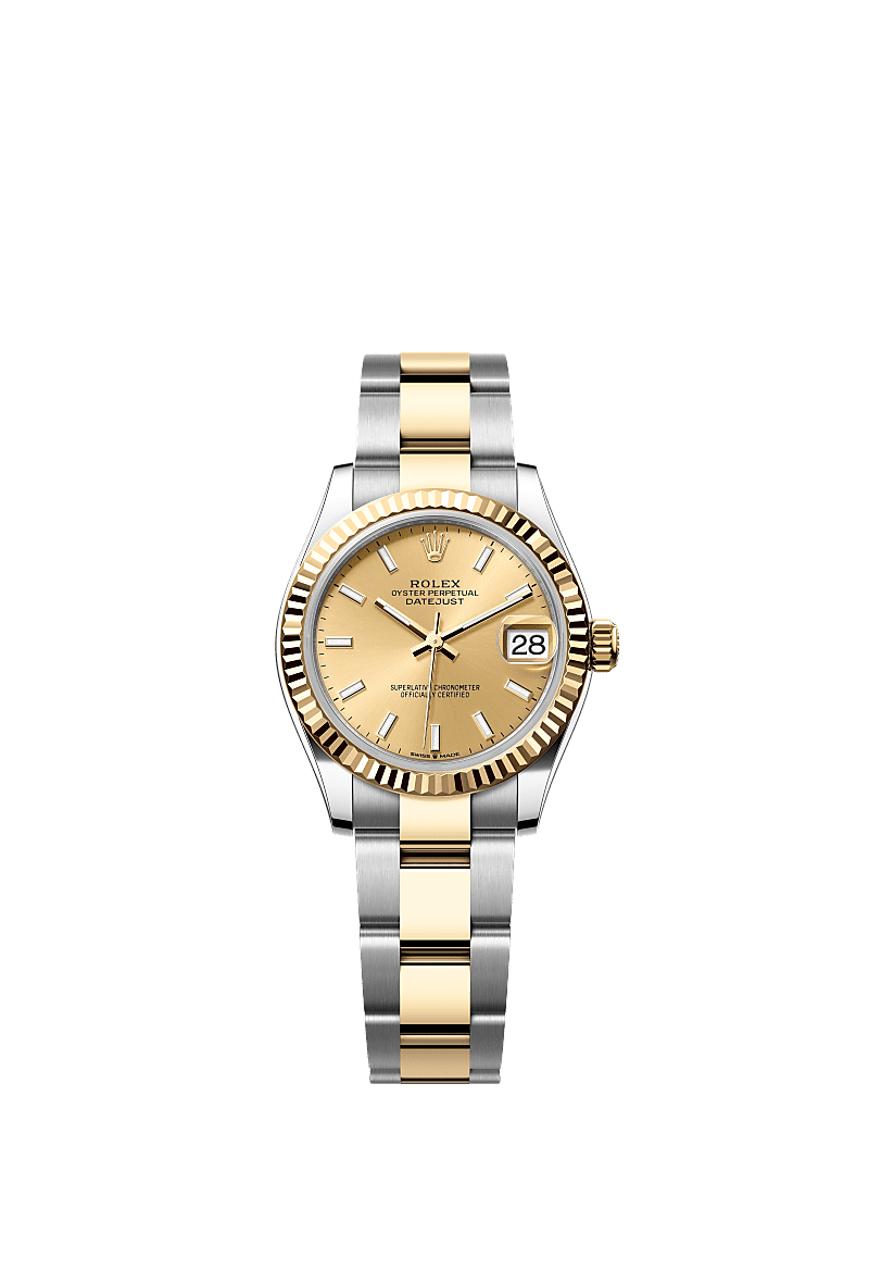 Rolex Datejust 31 Stainless Steel / Yellow Gold / Fluted / Champagne / Oyster — Ref. 278273