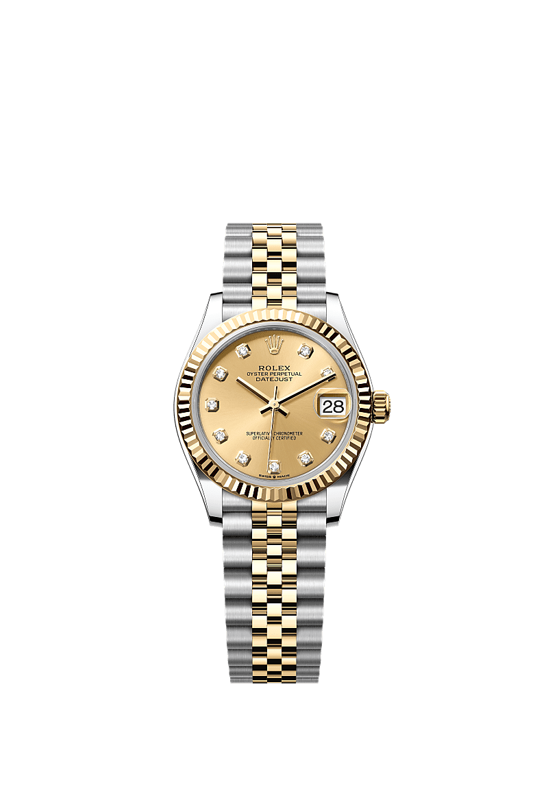 Rolex Datejust 31 Stainless Steel / Yellow Gold / Fluted / Champagne - Diamond / Jubilee — Ref. 278273