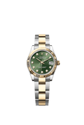 Rolex Datejust 31 Stainless Steel / Yellow Gold / Fluted / Olive - Diamond / Oyster — Ref. 278273