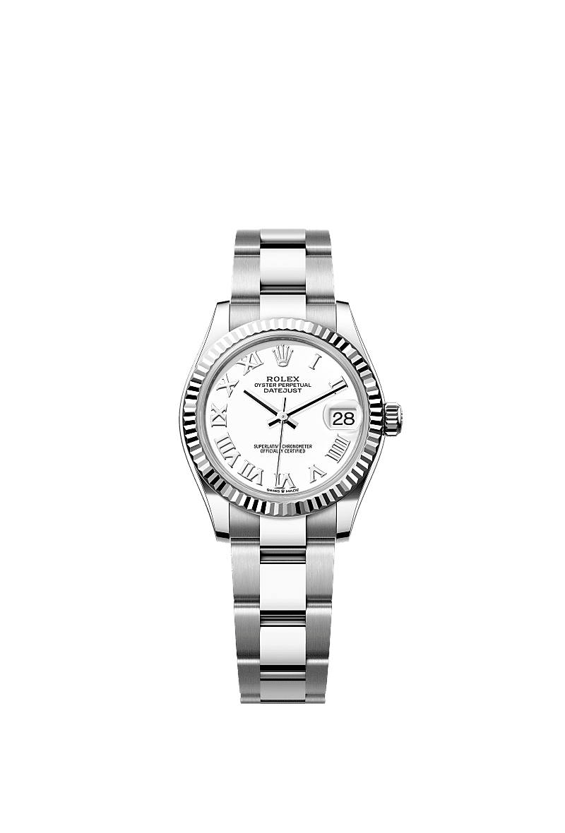 Rolex Datejust 31 Stainless Steel Fluted / Oyster / White - Roman — Ref. 278274