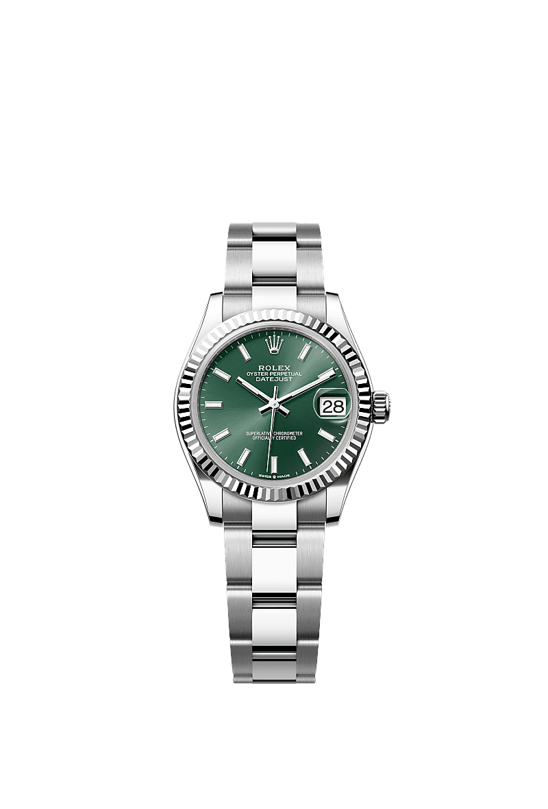 Rolex Datejust 31 Stainless Steel Fluted / Oyster / Green — Ref. 278274