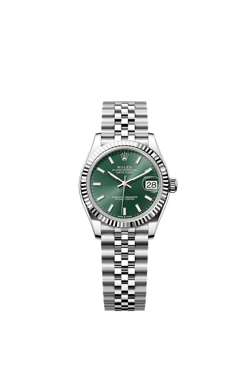 Rolex Datejust 31 Stainless Steel Fluted / Jubilee / Green — Ref. 278274
