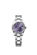 Rolex Datejust 31 Stainless Steel Fluted / Oyster / Aubergine - Roman — Ref. 278274