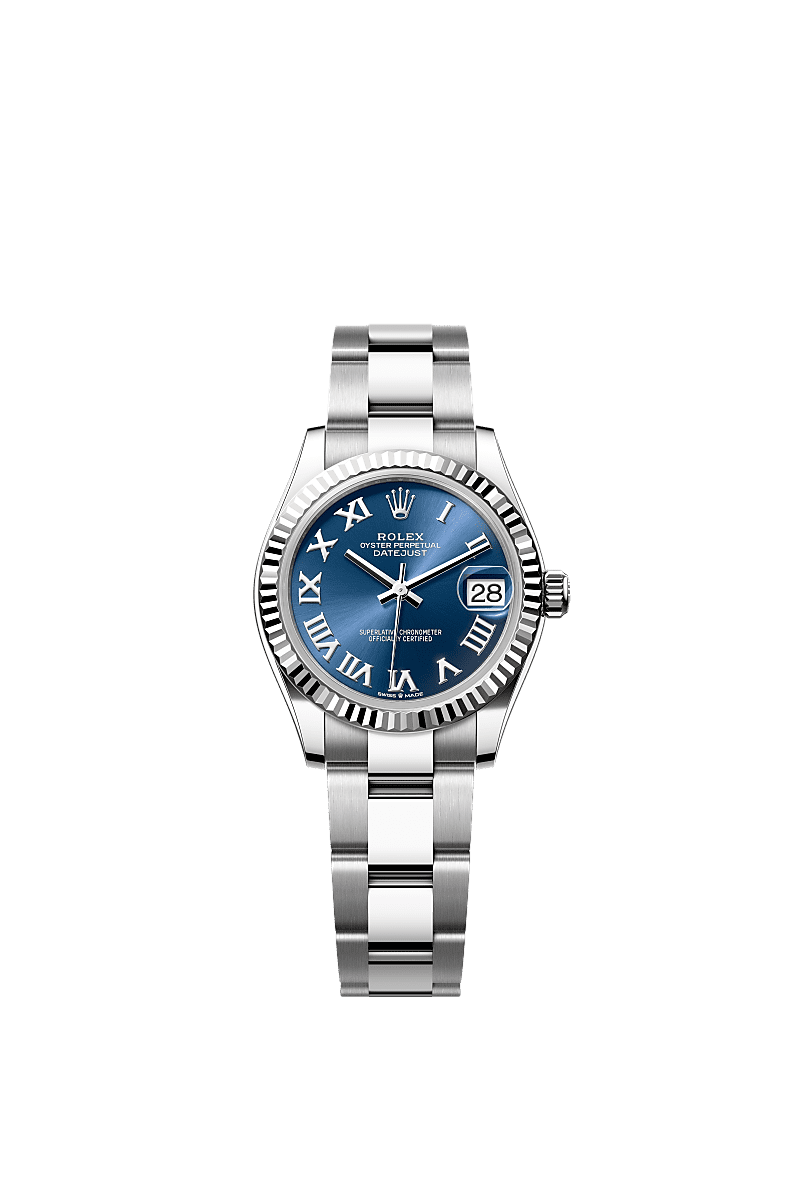 Rolex Datejust 31 Stainless Steel / Fluted / Blue - Roman / Oyster — Ref. 278274