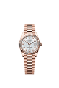 Rolex Datejust 31 Rose Gold / Fluted / President — Ref. 278275