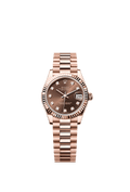 Rolex Datejust 31 Rose Gold / Fluted / Chocolate - Diamond / President — Ref. 278275
