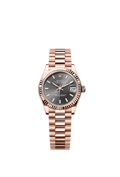 Rolex Datejust 31 Rose Gold / Fluted / Grey / President — Ref. 278275