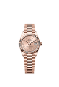 Rolex Datejust 31 Rose Gold / Fluted / Rose - Roman / President — Ref. 278275