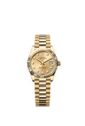 Rolex Datejust 31 Yellow Gold / Fluted / Champagne - Diamond / President — Ref. 278278
