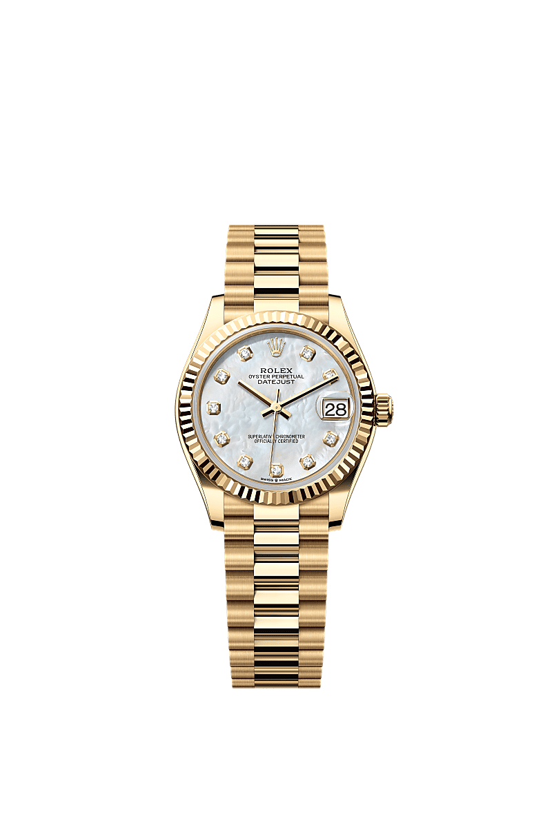 Rolex Datejust 31 Yellow Gold / Fluted / President — Ref. 278278