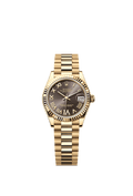 Rolex Datejust 31 Yellow Gold / Fluted / Grey - Roman / President — Ref. 278278