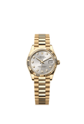 Rolex Datejust 31 Yellow Gold / Fluted / Silver - Diamond / President — Ref. 278278