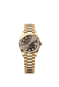 Rolex Datejust 31 Yellow Gold / Fluted / Grey - Diamond / President — Ref. 278278