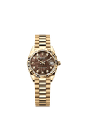 Rolex Datejust 31 Yellow Gold / Fluted / Black MOP / President — Ref. 278278