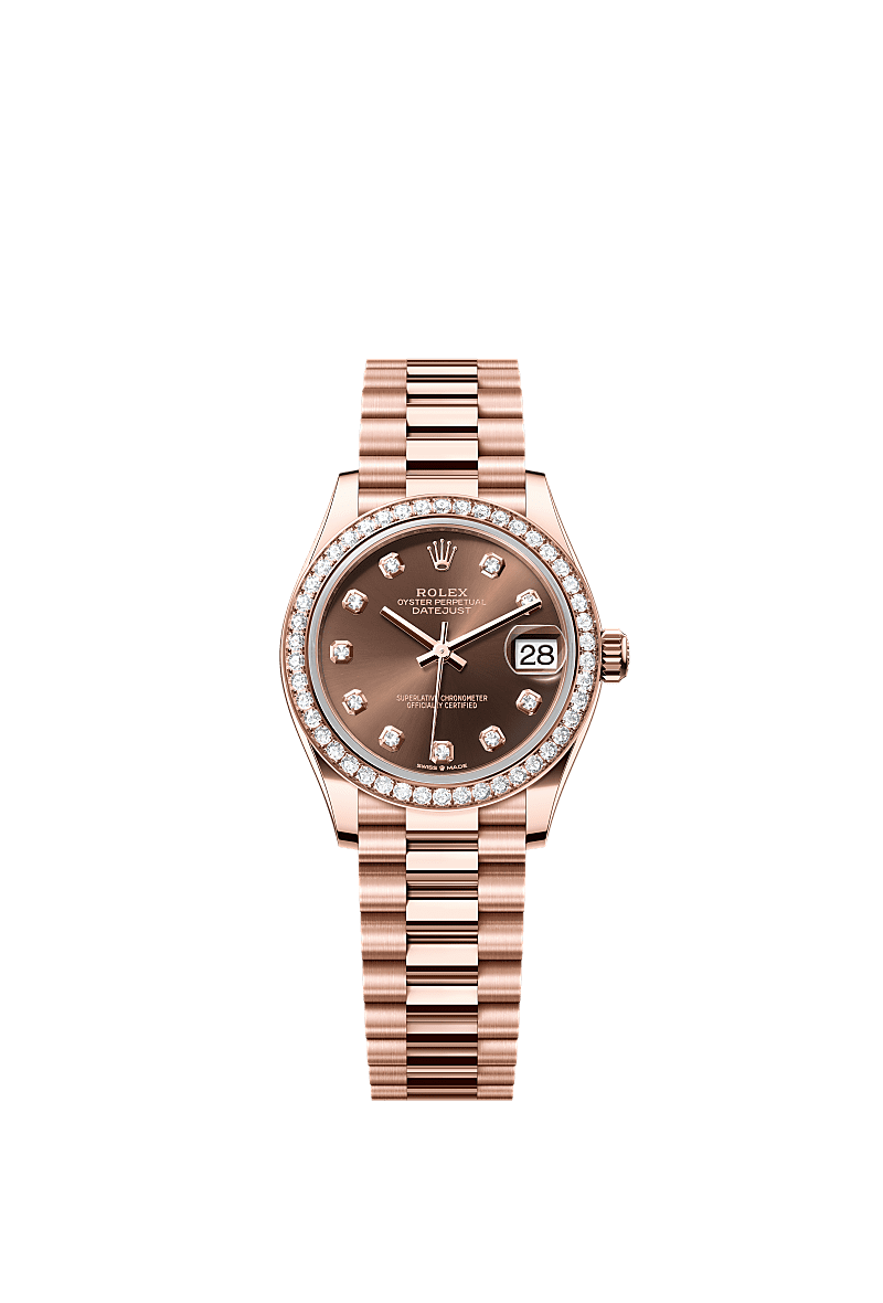 Rolex - Datejust 31 Rose Gold / Diamond / Chocolate - Diamond / President — Ref. 278285RBR
