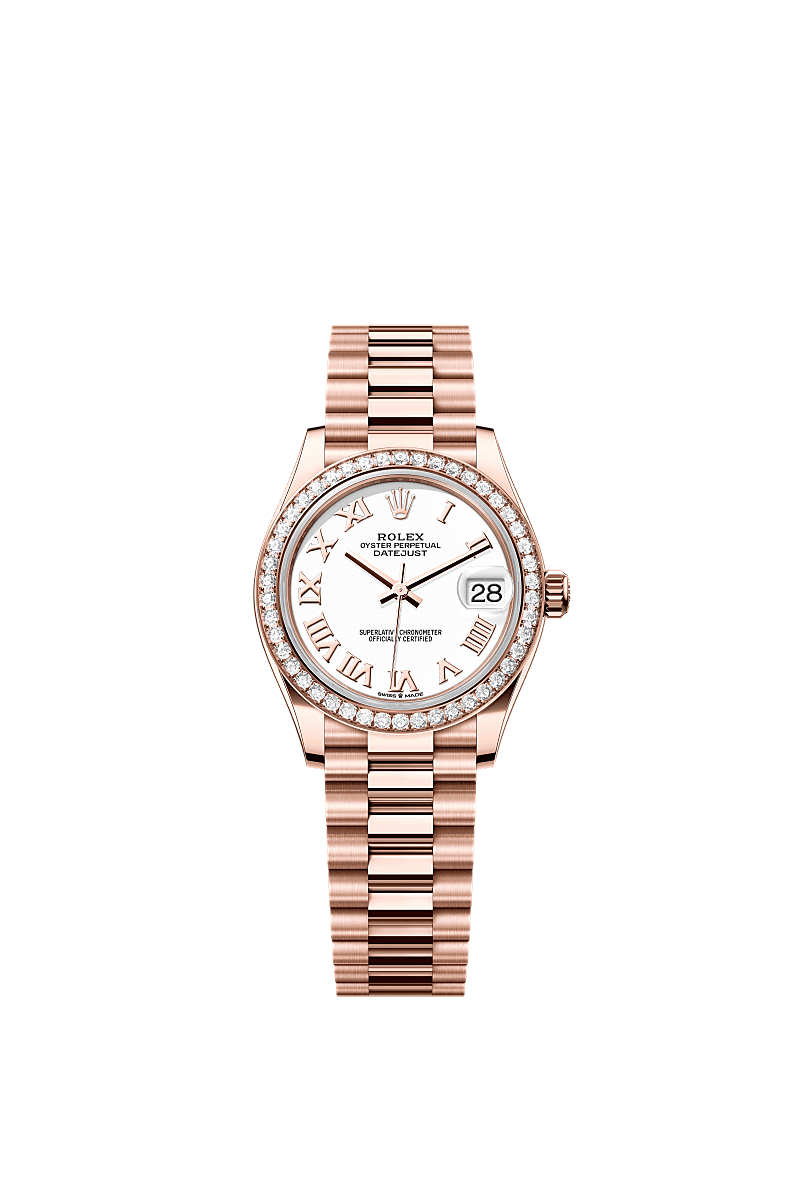 Rolex - Datejust 31 Rose Gold / Diamond / White - Roman / President — Ref. 278285RBR