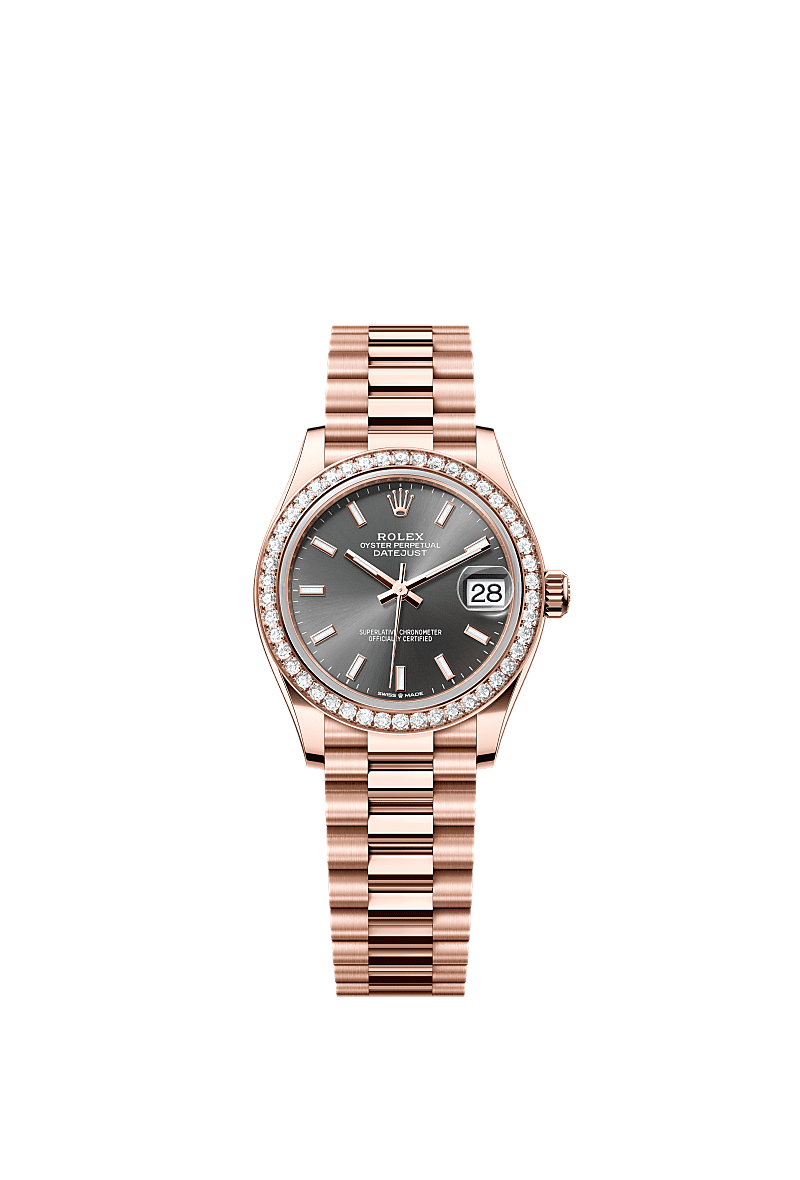 Rolex - Datejust 31 Rose Gold / Diamond / Grey / President — Ref. 278285RBR