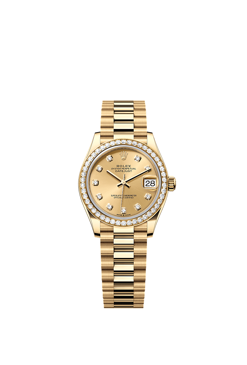 Rolex - Datejust 31 Yellow Gold / Diamond / Champagne - Diamond / President — Ref. 278288RBR