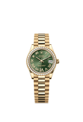 Rolex - Datejust 31 Yellow Gold / Diamond / Olive - Roman / President — Ref. 278288RBR