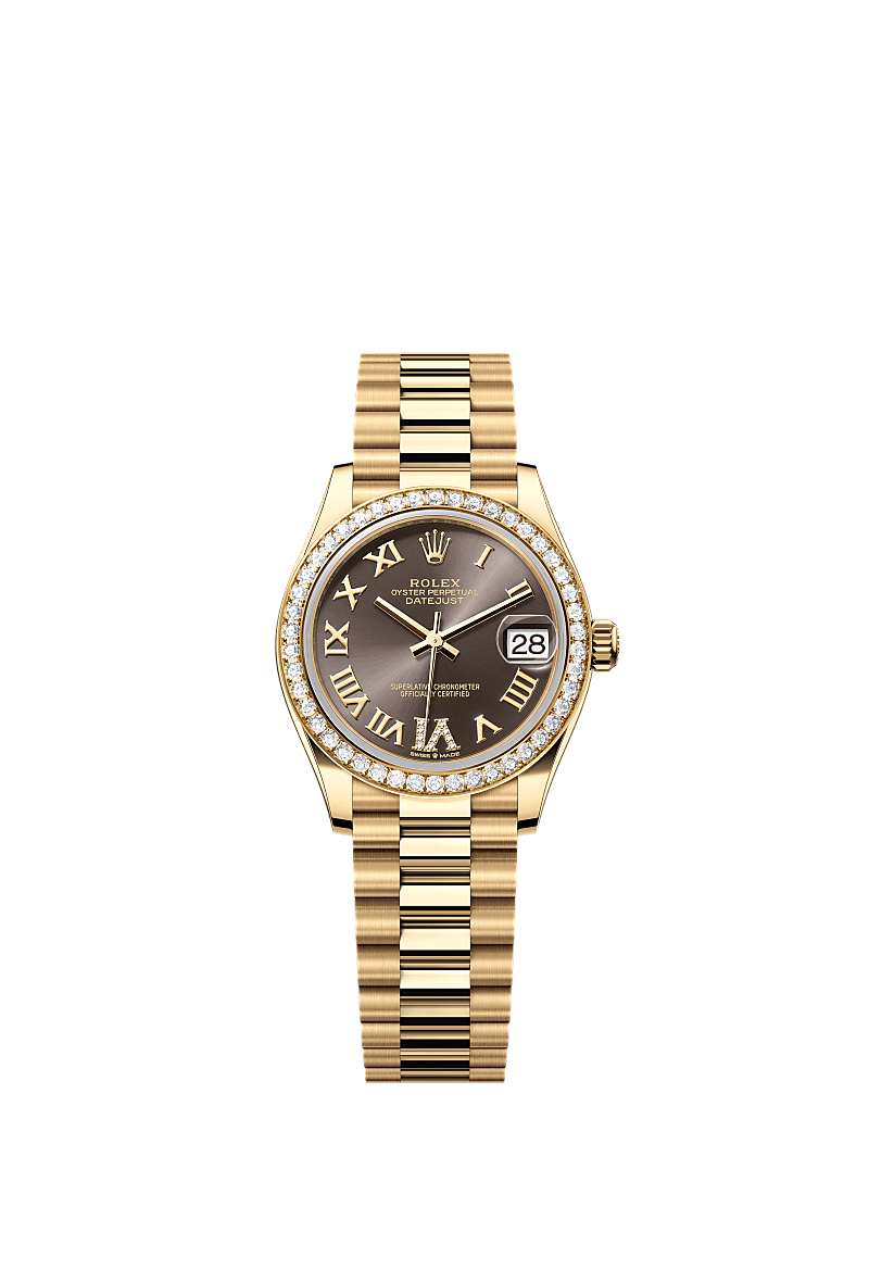Rolex - Datejust 31 Yellow Gold / Diamond / Grey - Roman / President — Ref. 278288RBR